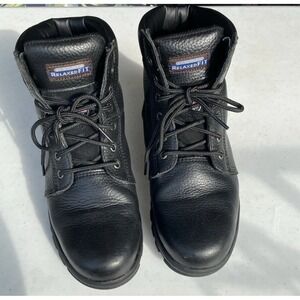 Women' SKECHERS Relaxed Fit Steel Toe/Memory Foam Wide Width Black Boots Sz 8 US